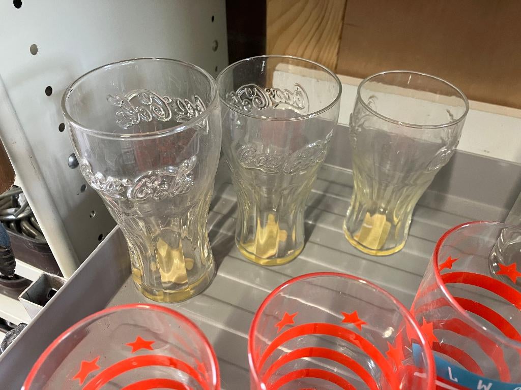 Allerlei Coca Cola glazen per stuk of meerdere t.e.a.b., Ophalen, Zo goed als nieuw, Gebruiksvoorwerp