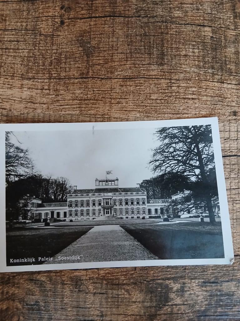 Oude ansichtkaart Paleis Soestdijk, gestempeld 1950, Ophalen of Verzenden, 1940 tot 1960, Gelopen, Utrecht