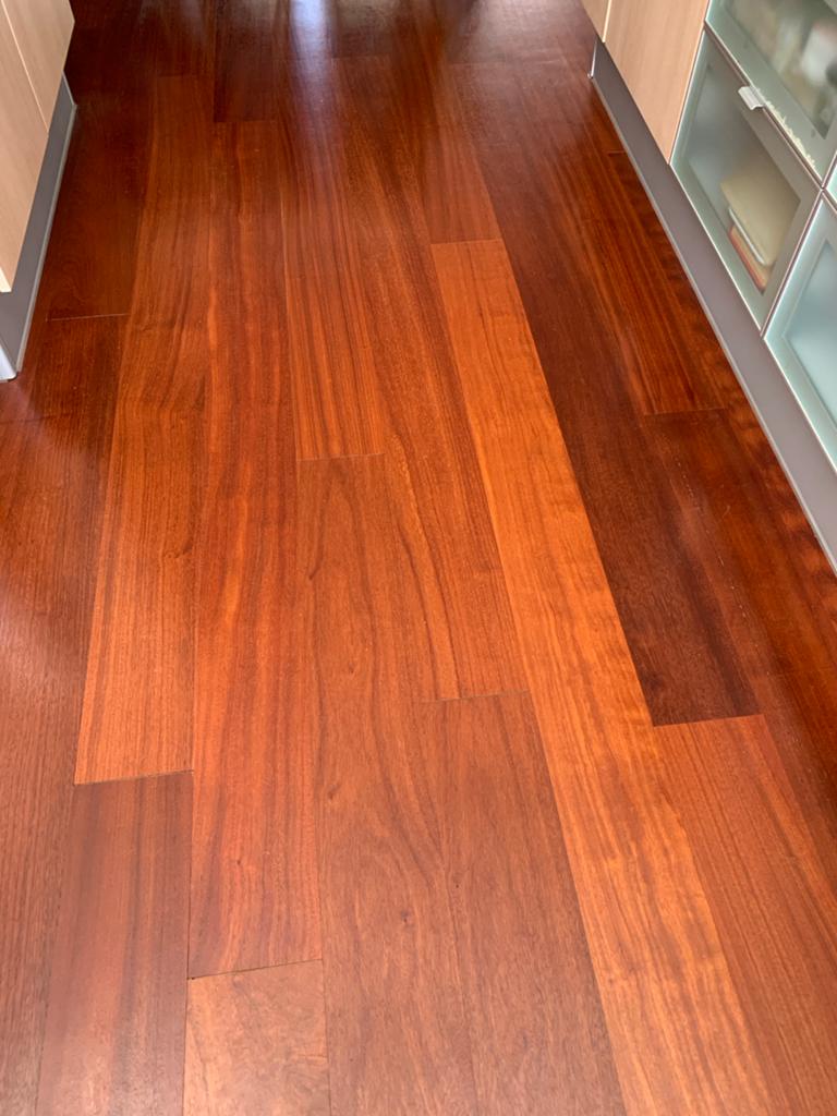 Prachtige Afzelia parketvloer ca. 40m2, Gebruikt, 10 m² of meer, 10 tot 30 cm, Hout