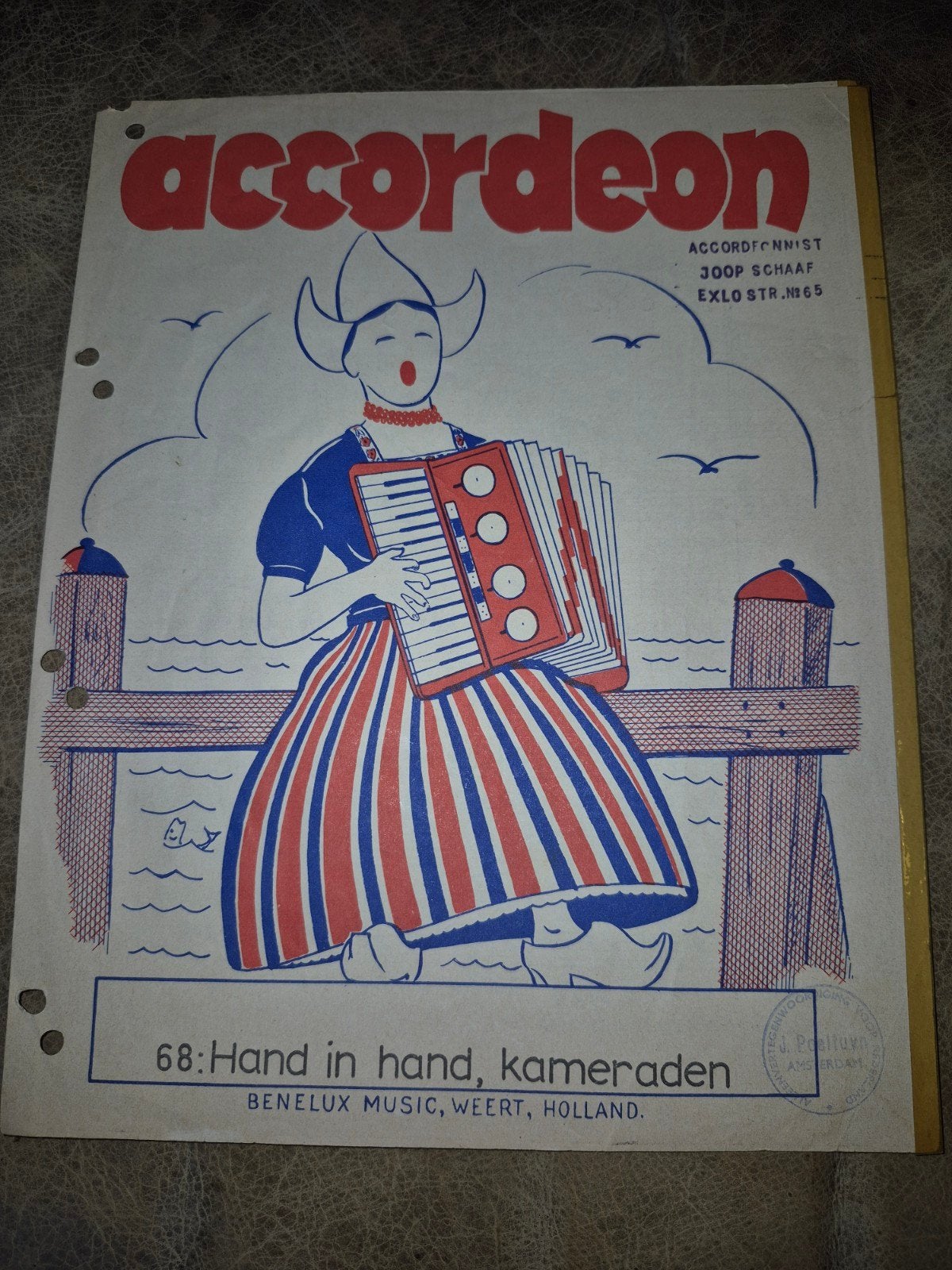 Accordeon bladmuziek: Hand in hand, kameraden, nr. 68, Gebruikt, Ophalen of Verzenden, Thema, Populair