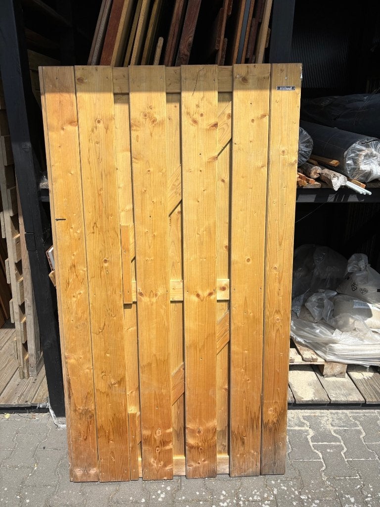 Hillhout Grenen Tuinpoort 100x180cm, Ophalen, 100 tot 150 cm, Zo goed als nieuw, Draaipoort