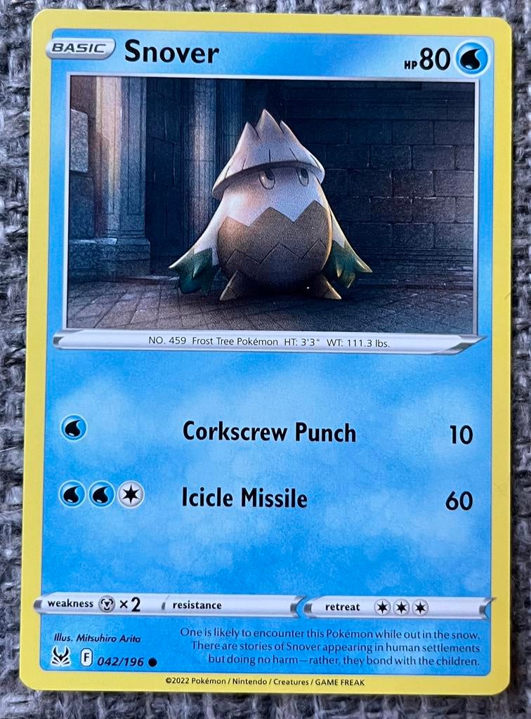 Pokémonkaart van Snover (459) • Lost Origin (042/196), Verzenden, Nieuw, Losse kaart