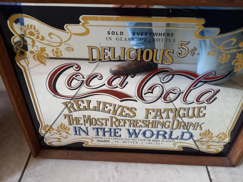 Vintage Coca Cola Spiegel., Ophalen of Verzenden, Rechthoekig