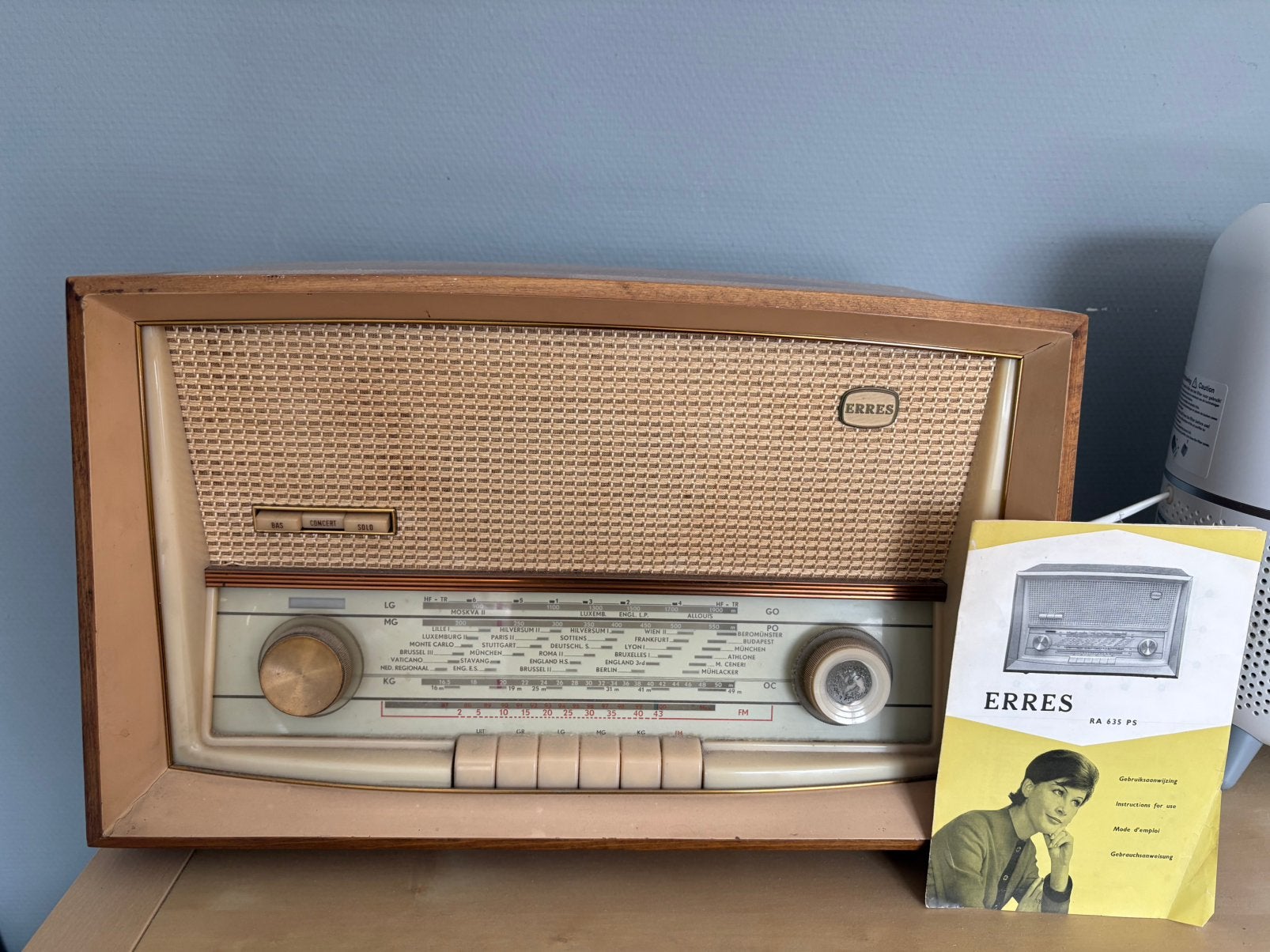 Vintage Erres buizen radio, Ophalen, Zo goed als nieuw