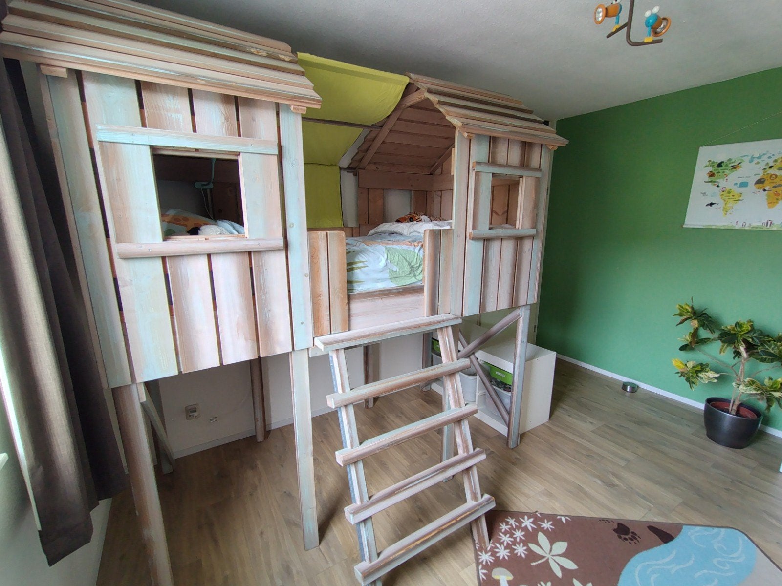Boomhut bed (kids factory), Ophalen, Eenpersoons, 90 cm, Hoogslaper
