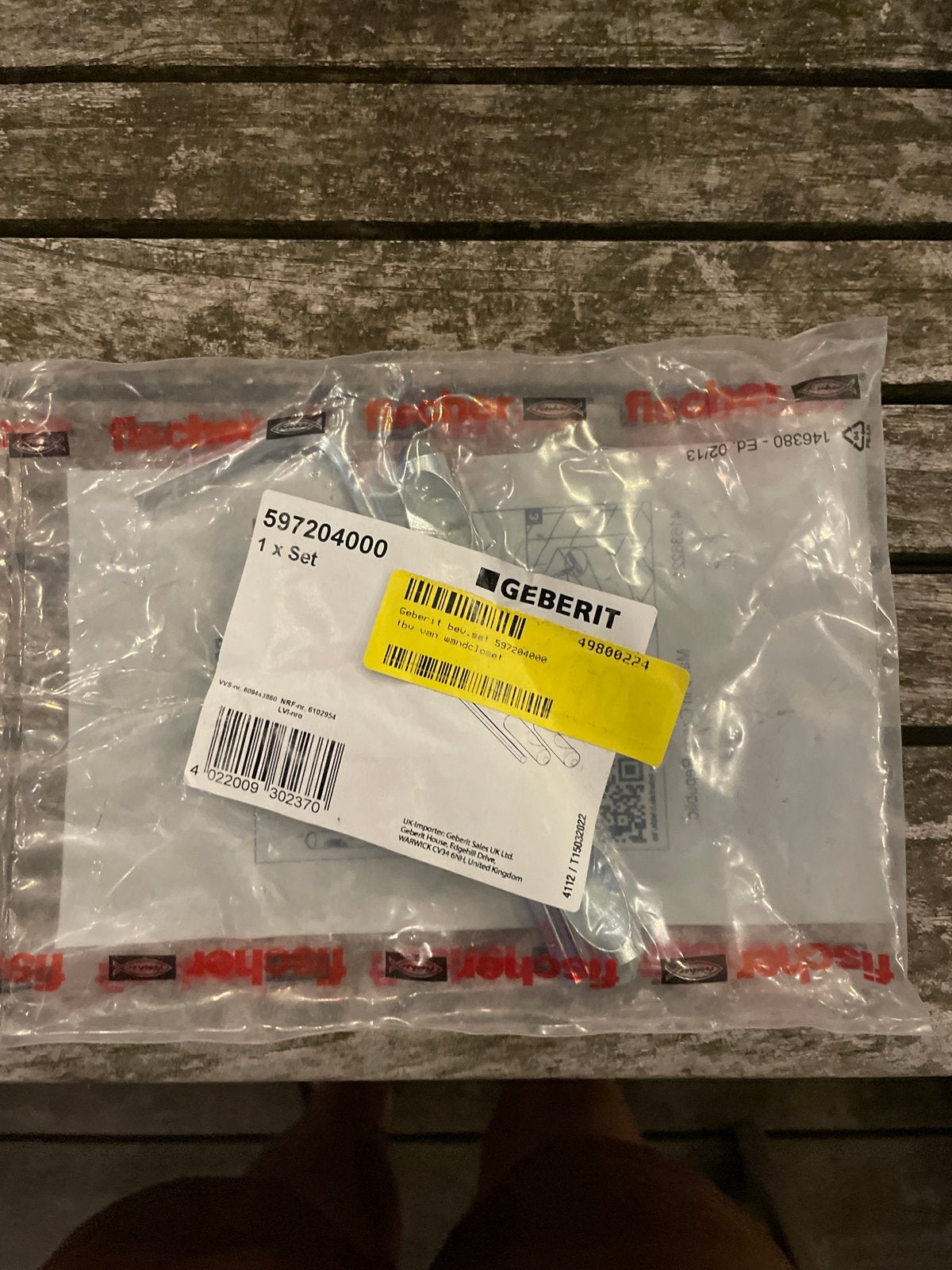 Geberit bevestigingsset tbv wandcloset 597204000, Ophalen of Verzenden, Nieuw, Rvs, Toilet