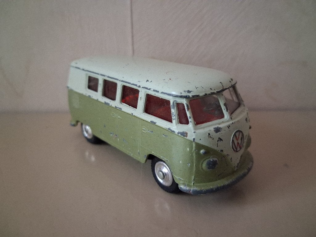 VW Volkswagen bus van Corgi Toys wit/groen spijlbus, Ophalen of Verzenden, Gebruikt, Bus of Vrachtwagen, Corgi
