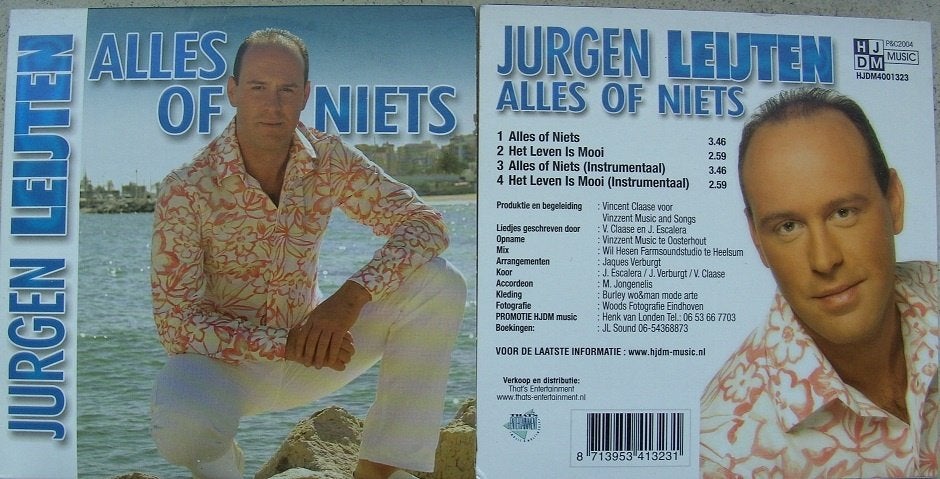 JURGEN LEIJTEN Alles of niets CD-Single 8713953413231, Ophalen of Verzenden, Nieuw in verpakking, Levenslied of Smartlap, Single