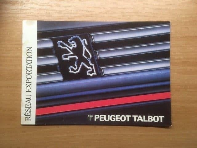 Peugeot Talbot Réseau Exportation Brochure 1988, Auto diversen, Handleidingen en Instructieboekjes, Ophalen of Verzenden