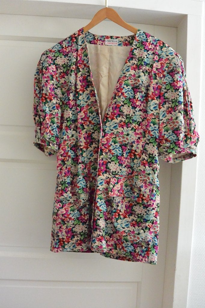 Vintage Jaren '80 bloemen blazer van L'Estelle - maat 38, Maat 38/40 (M), Meerkleurig, Ophalen of Verzenden, L'Estelle