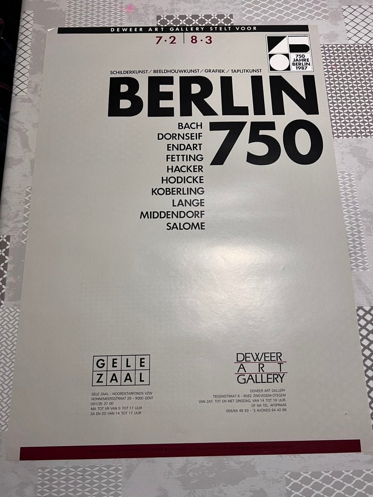 Vintage Poster Berlin 750 Schilderkunst / Beeldhouwkunst /, Deurposter of groter, Ophalen of Verzenden, Reclame, Rechthoekig Staand