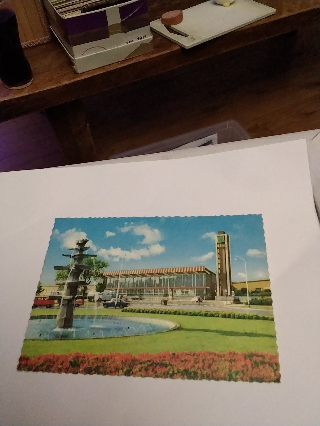 Oude ansichtkaart Venlo Station met fontein, Ophalen of Verzenden