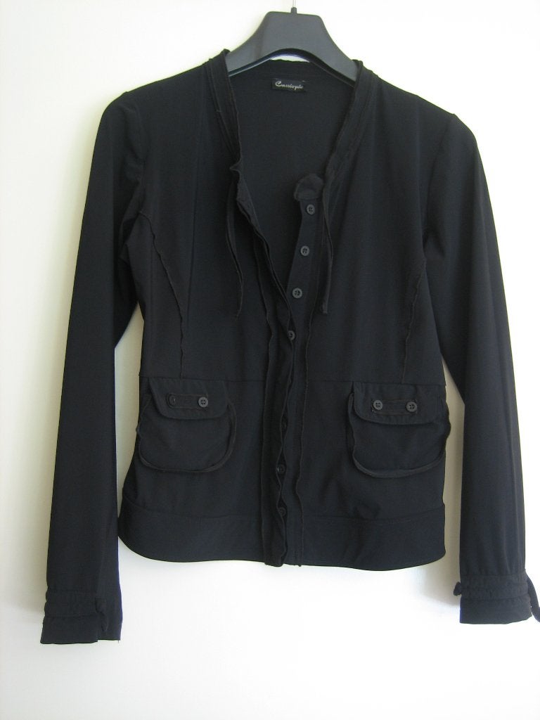 Zeer mooi zwart blouse-vest-jasje CASSIOPEE, 38 snazzeys, Maat 38/40 (M), Cassiopée, Verzenden, Zwart