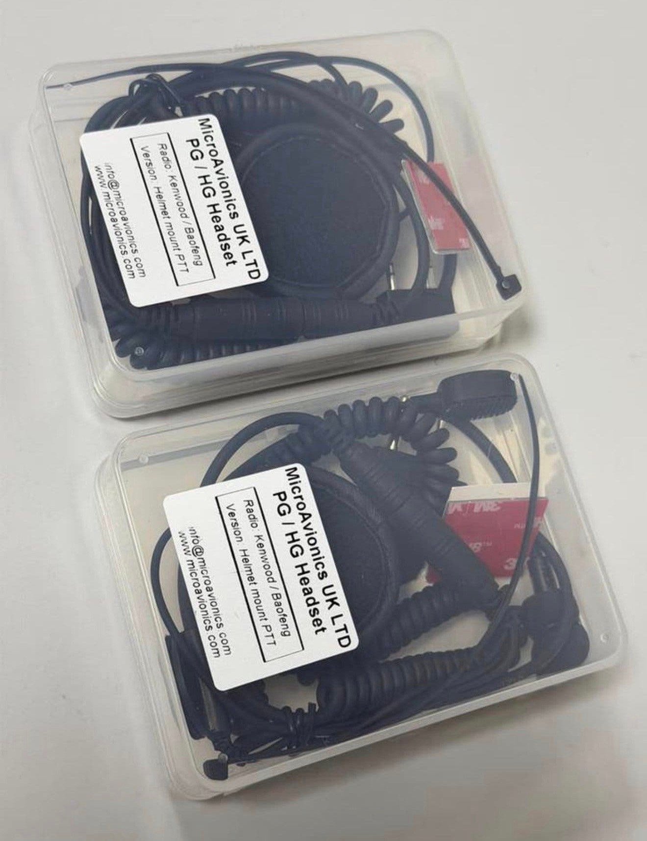 2x MicroAvionics PG HG Headset Kenwood Baofeng headsets ptt, P, P, P, Nieuw