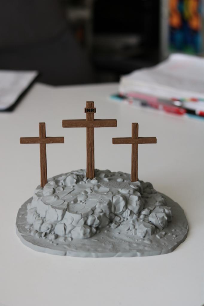 Golgotha Kruisbeeld Miniatuur - Religieuze Decoratie, Ophalen of Verzenden