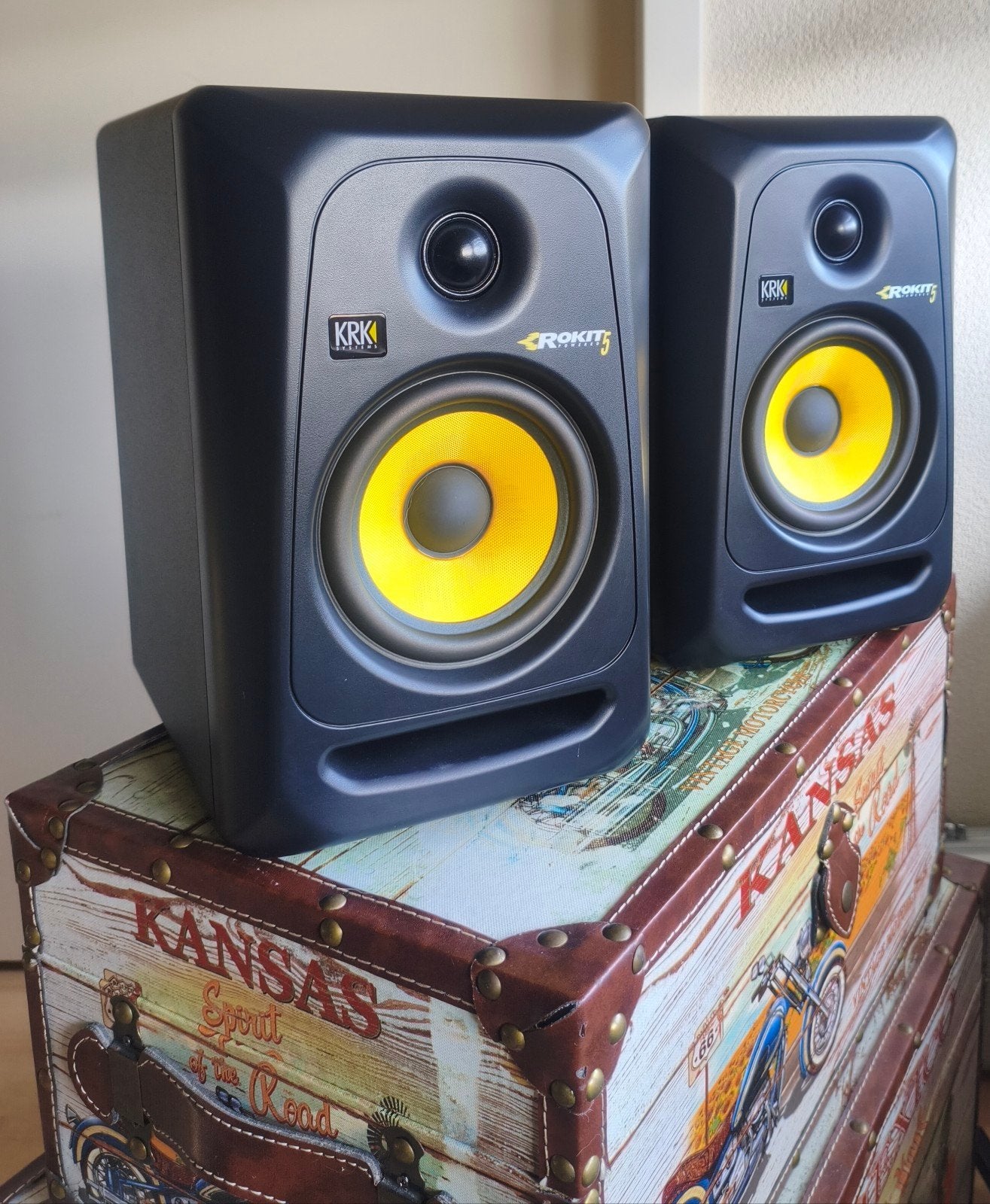 Home Studio Set: KRK Rokit 5G3(2013)+Desktop Stands+XLRcable, Ophalen of Verzenden, Zo goed als nieuw, Minder dan 500 watt, Monitor(versterker)