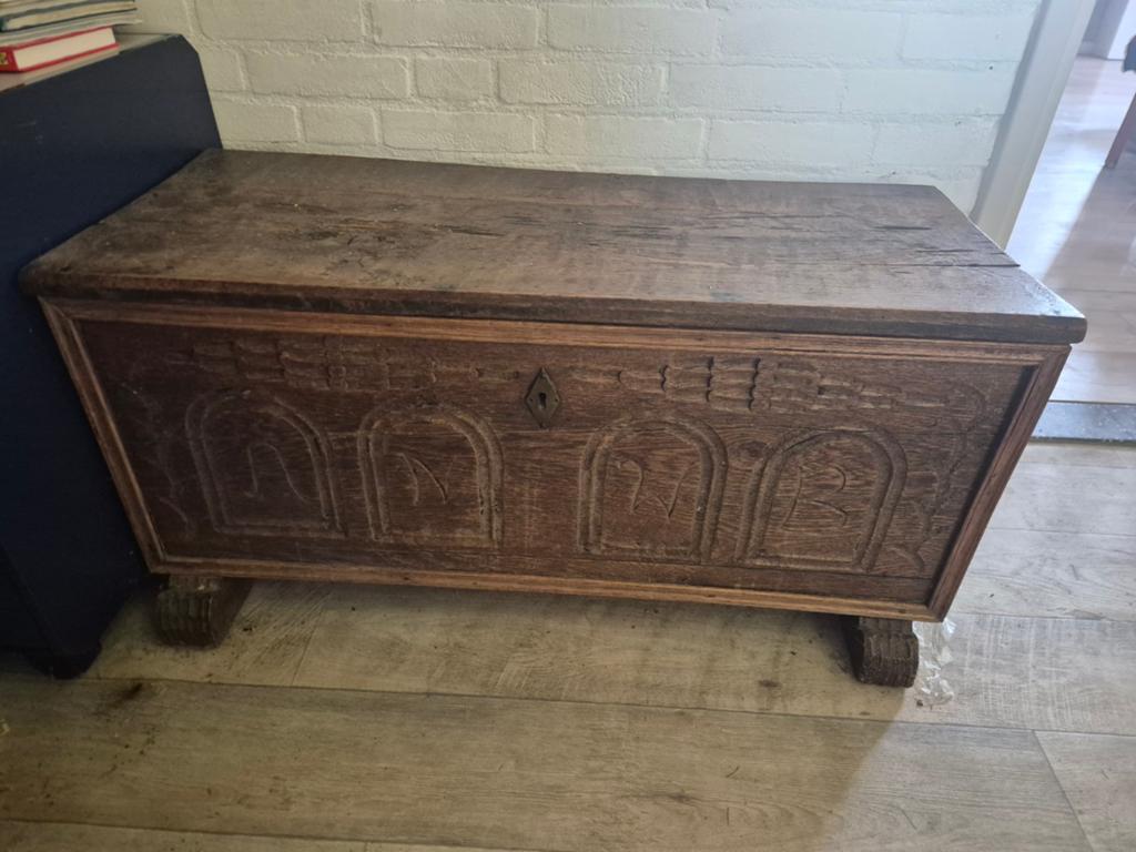 Antieke houten dekenkist, Antiek en Kunst, Ophalen of Verzenden