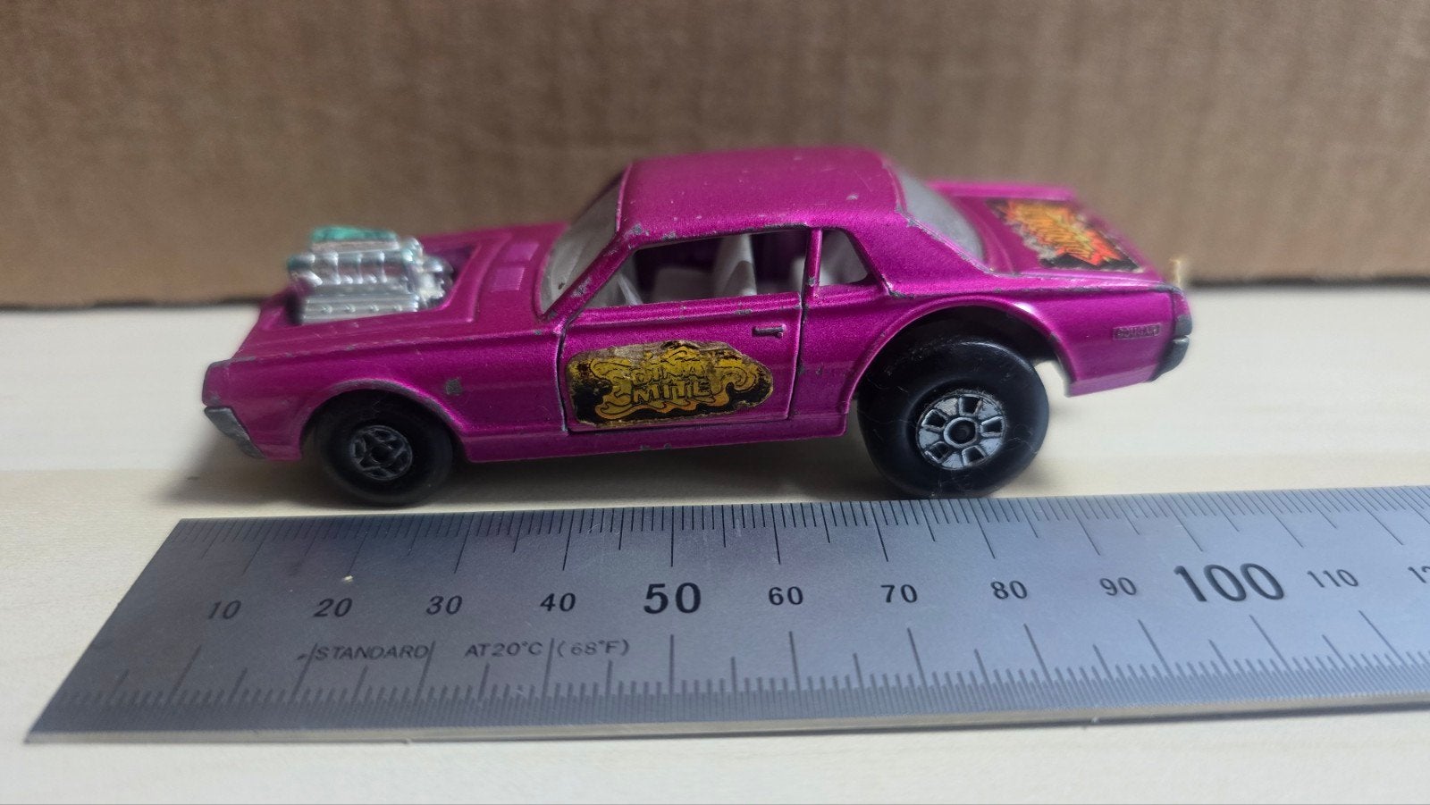 Matchbox K-21 Cougar Dragster 1970 Roze Speelgoedauto, Ophalen of Verzenden