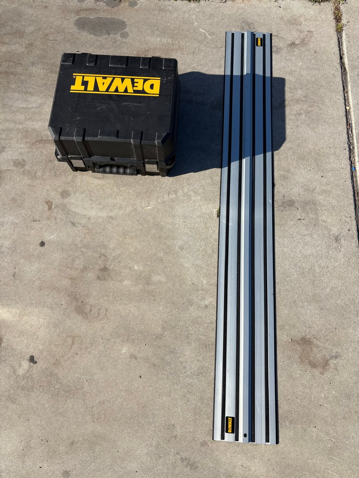 DeWalt DWE576 afkortzaag+ omheining 1,5m, Gebruikt, 70 mm of meer, Ophalen of Verzenden, Afkortzaag