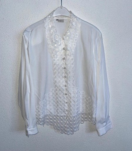 prachtige Vera Condotti (feest) blouse maat 46, Kleding | Dames, Blouses en Tunieken, Vera Condotti, Wit, Maat 46/48 (XL) of groter
