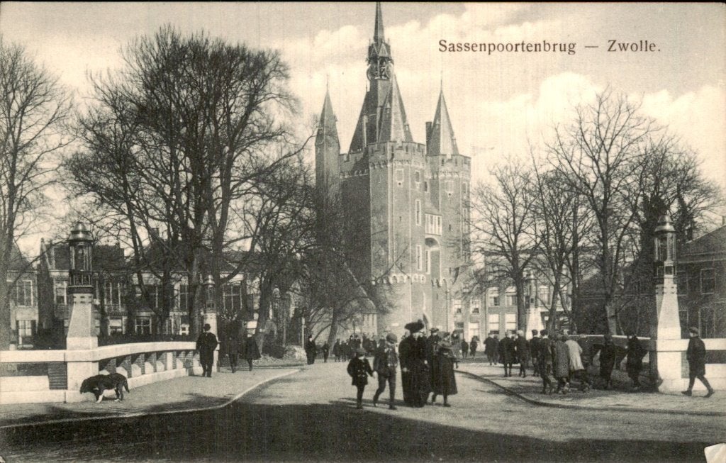 Zwolle - Sassenpoortenbrug - Sassenpoort, Ophalen of Verzenden, Voor 1920, Gelopen, Overijssel