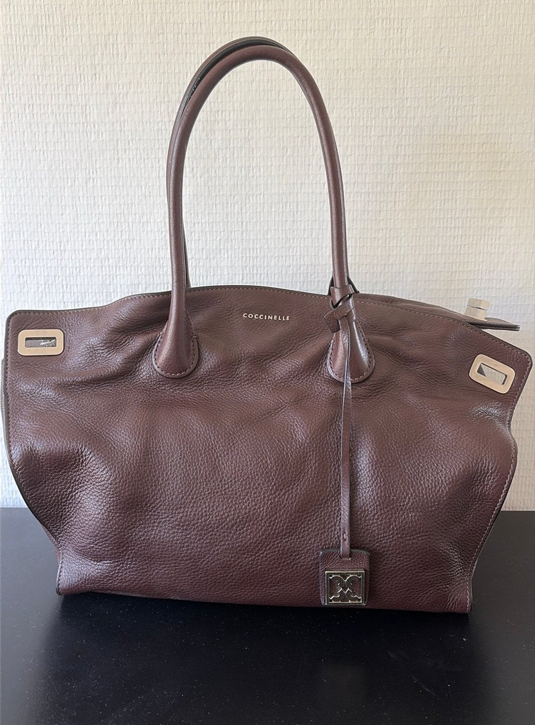 Coccinelle donkerbruin leren tas, Verzenden, Gebruikt, Bruin, Handtas