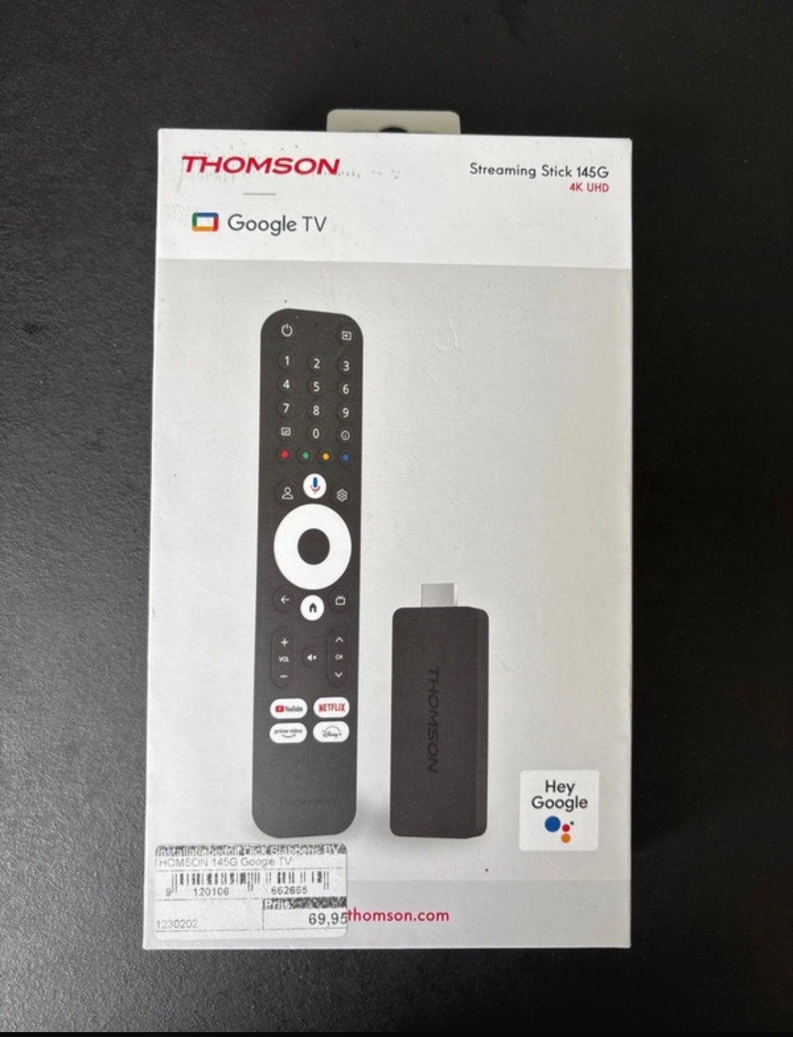 Thomson Streaming Stick 145G 4K UHD met Google TV, Ophalen of Verzenden, Nieuw, HDMI, Zonder harde schijf
