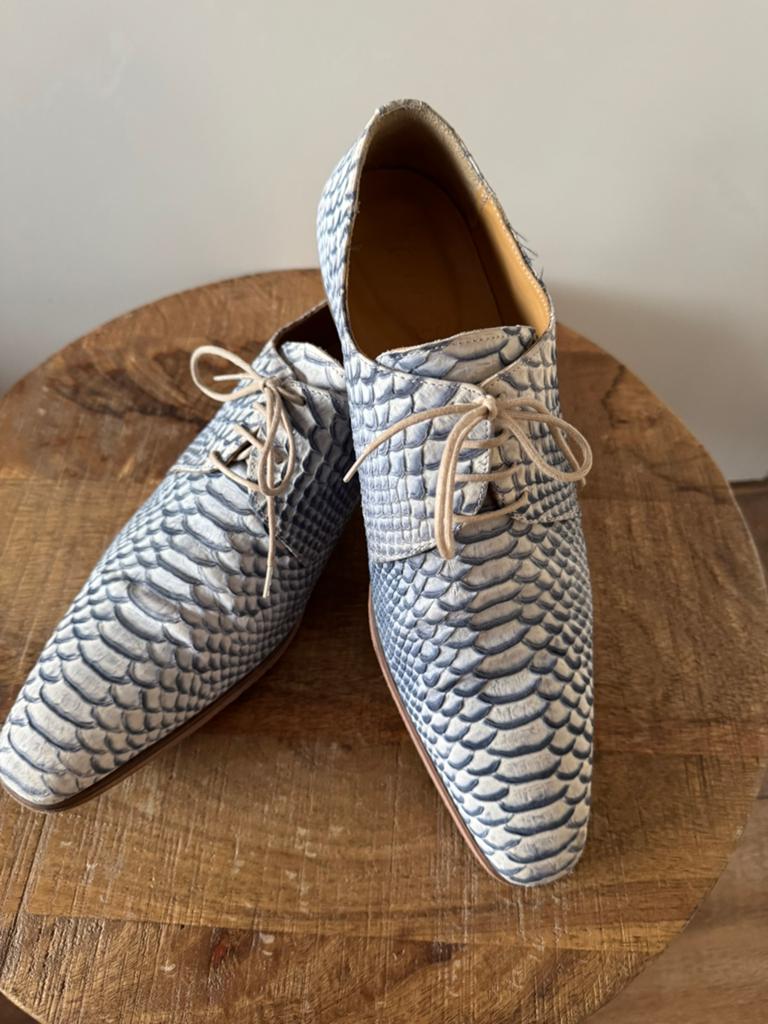 *Paulo Bellini* Schitterende leren Veterschoenen mt 44, Zo goed als nieuw, Veterschoenen, Verzenden, Blauw