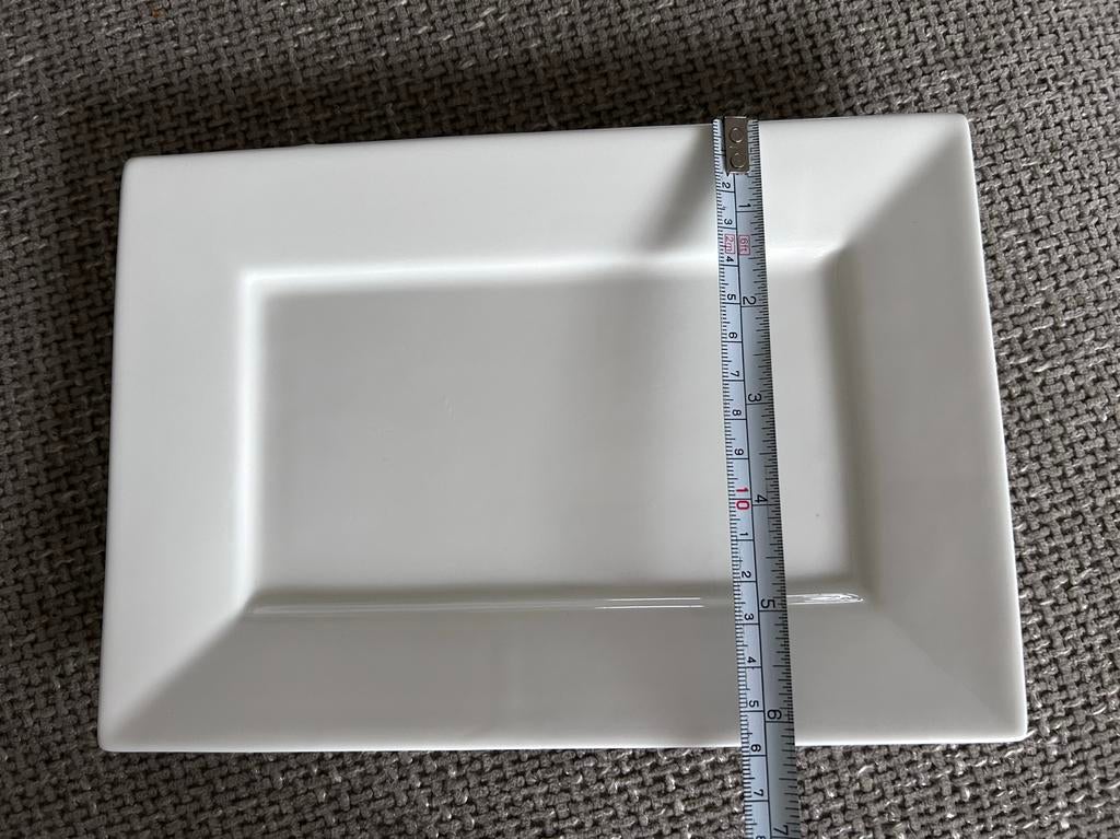 Wit rechthoek bord Xenos bordje melk en suiker, Keramiek, Ophalen of Verzenden, Zo goed als nieuw, Bord(en)