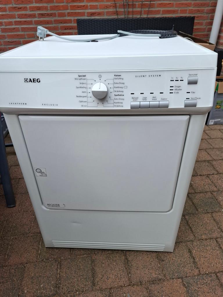 AEG Lavatherm Exclusiv luchtafvoerdroger met afvoerslang, Witgoed en Apparatuur, Wasdrogers, Gebruikt, Luchtafvoer, Voorlader