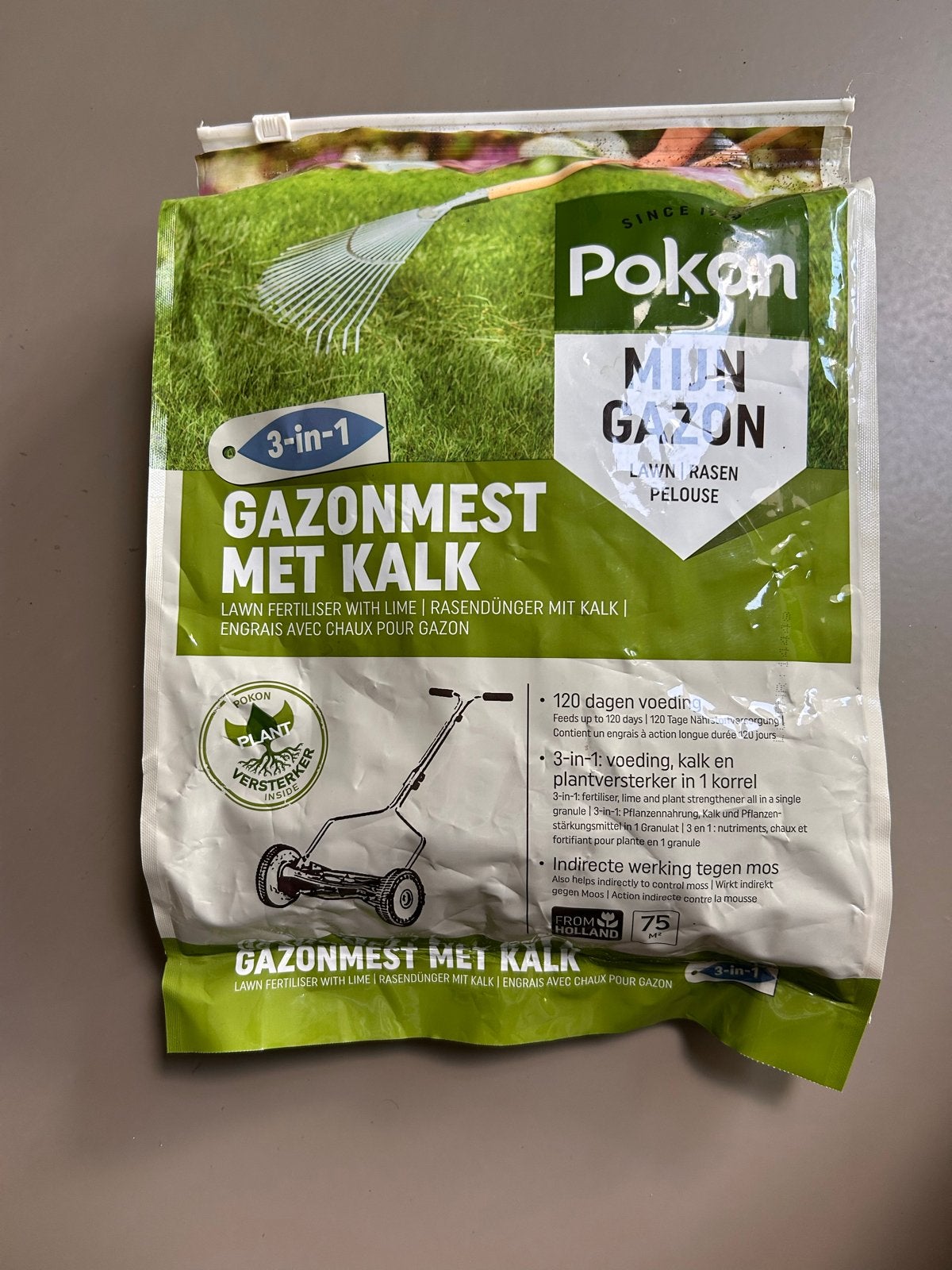 Pokon Gazonmest met Kalk 3-in-1 voor een gezond gazon, Ophalen, Mest