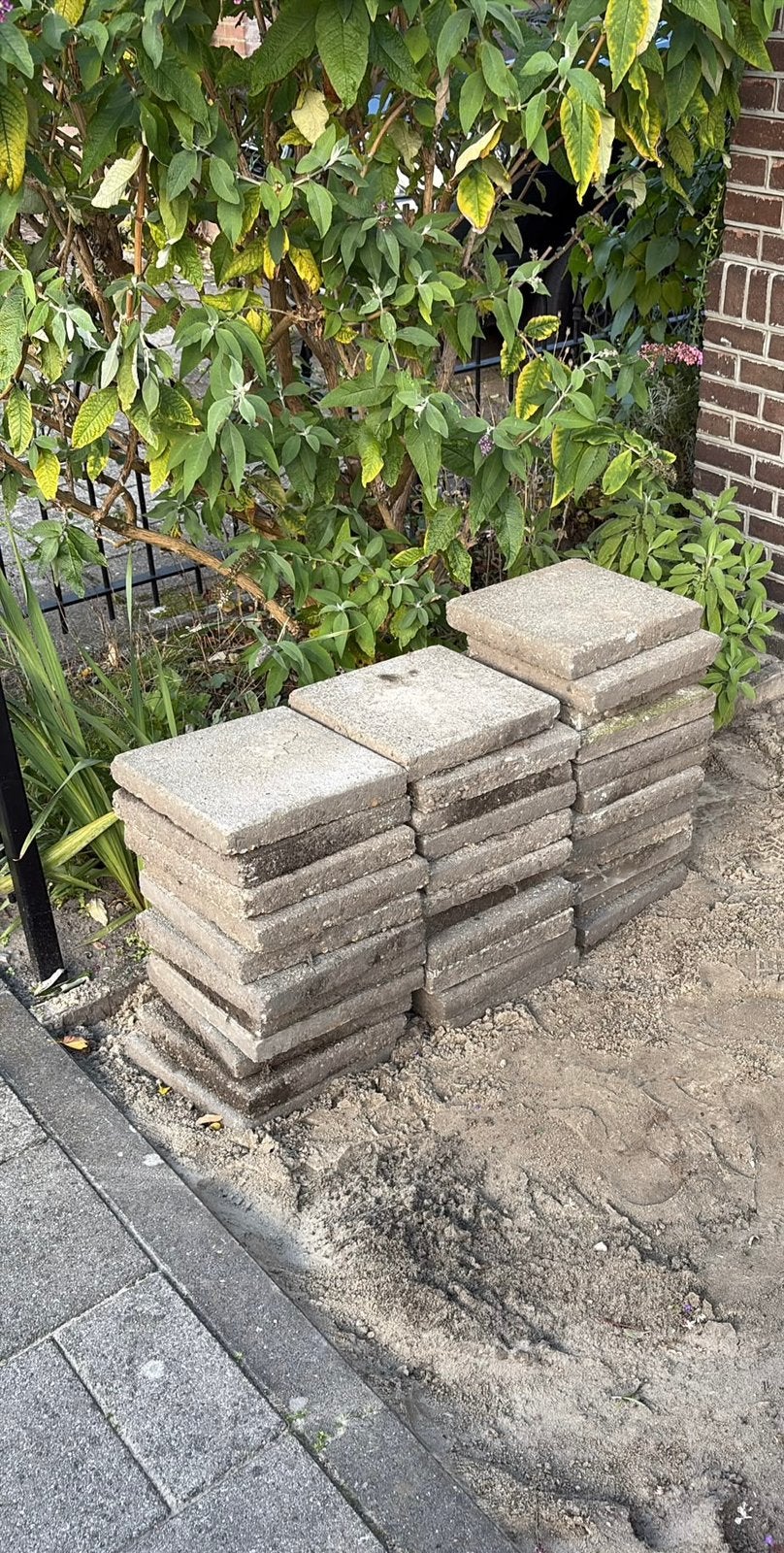 100 Stoeptegels, Tuin en Terras, Ophalen, Gebruikt, 5 tot 10 m², Beton