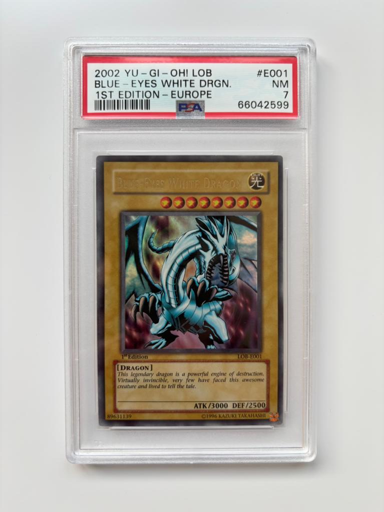 LOB 1st Blue Eyes White Dragon - ook te ruil voor Pokemon, Hobby en Vrije tijd, Verzamelkaartspellen | Yu-gi-Oh!, Ophalen of Verzenden