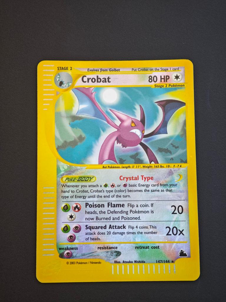 Crobat 147/144 Skyridge Pokémon Kaart, Ophalen of Verzenden, Gebruikt, Losse kaart