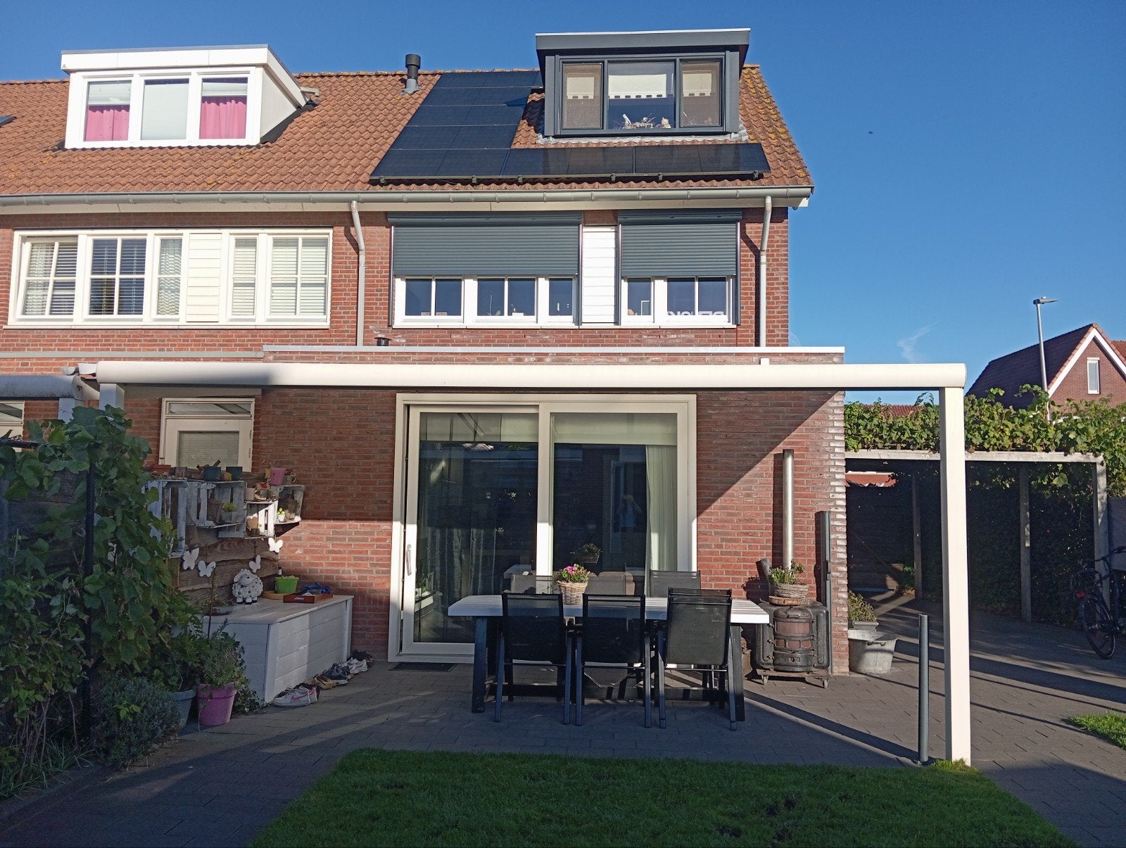 Veranda 5.60 x 3 meter met nieuwe polycarbonaat platen, Ophalen, Gebruikt, Veranda
