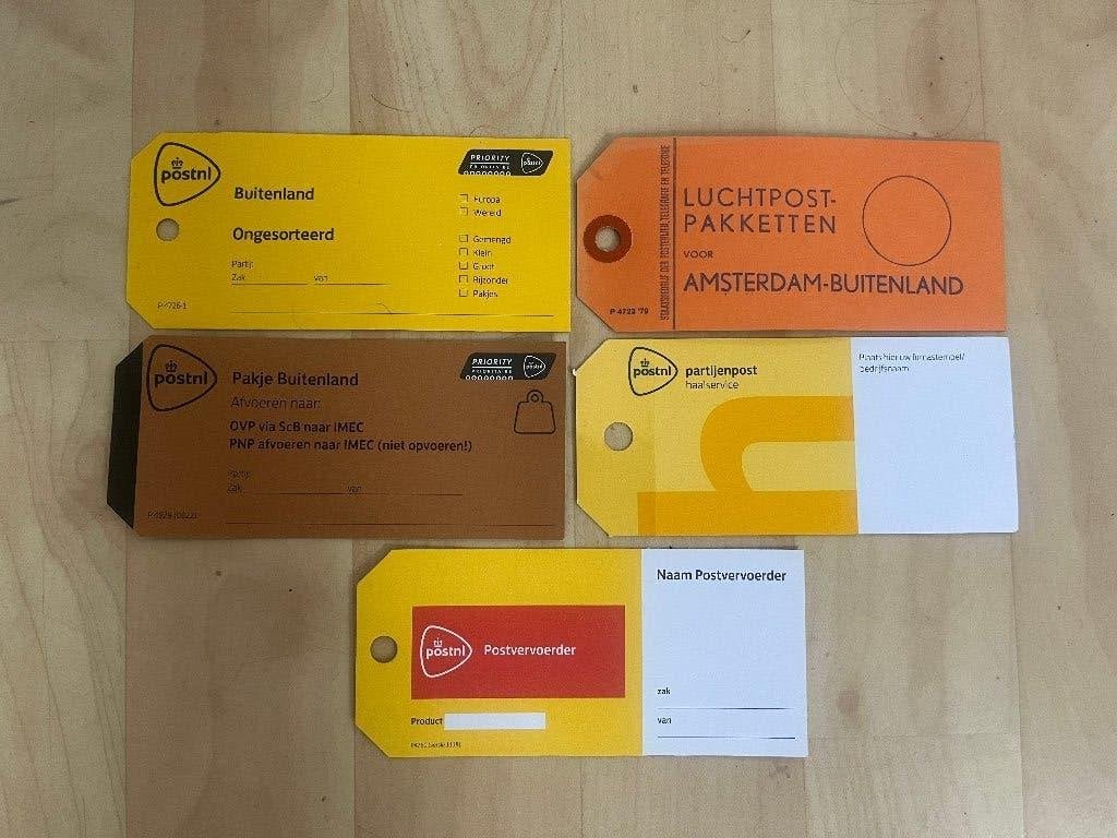 11 postzak labels PostNL ongebruikt, Verzenden, Na 1940, Postfris