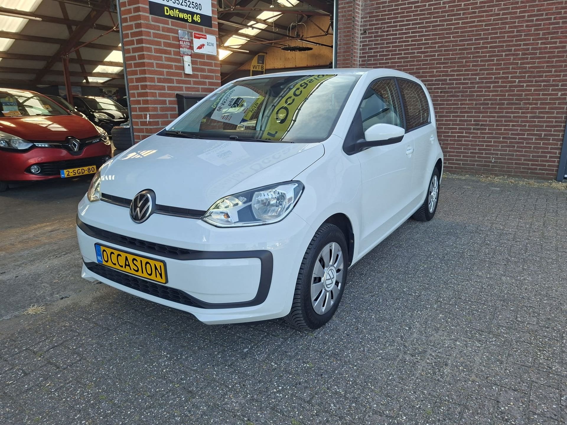 Volkswagen Up! 1.0, 5-deurs, Airco, Bluetooth Dealer onderh,, Auto's, Stof, Gebruikt, Wit, Origineel Nederlands