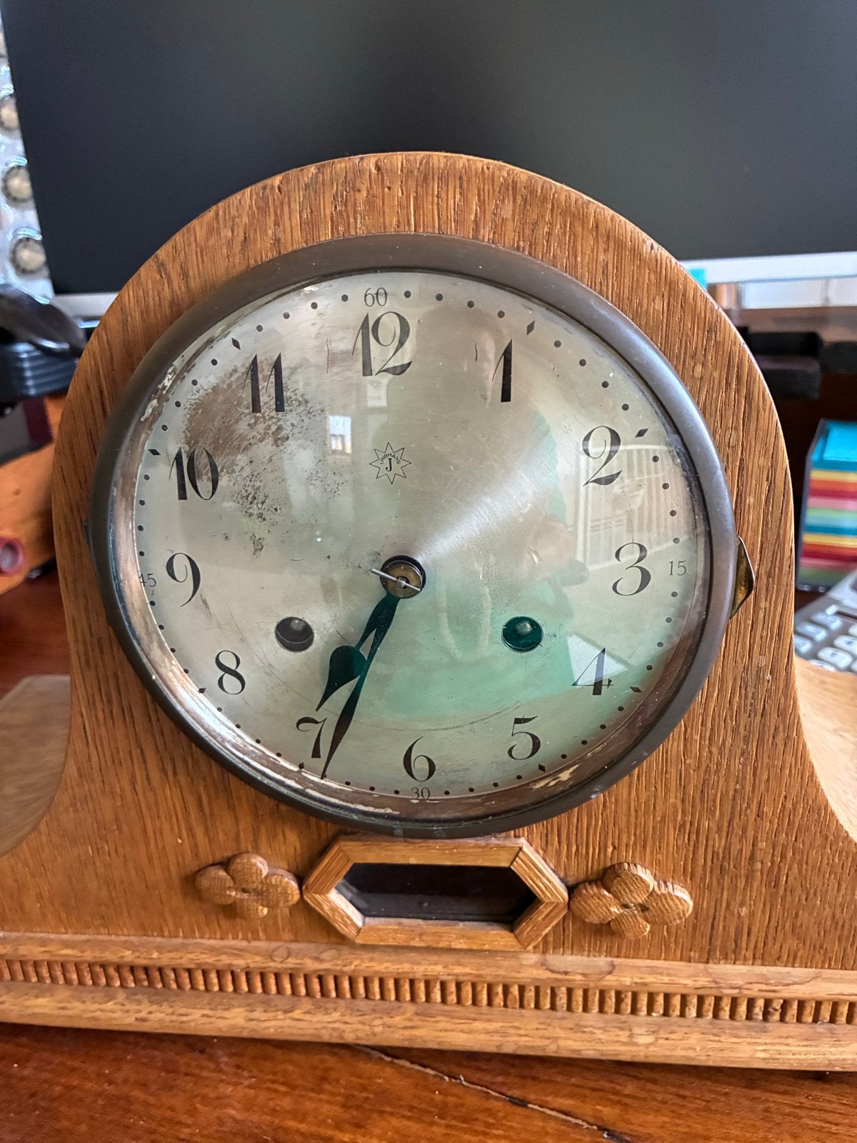 Antieke houten schoorsteenmantelklok, Antiek en Kunst, Antiek | Klokken, Ophalen