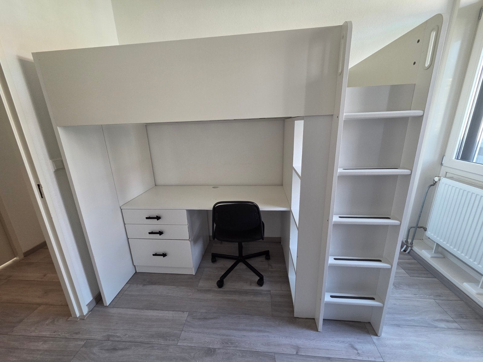 IKEA hoogslaper van 90x200 cm incl bureaustoel, Ophalen, Gebruikt, Eenpersoons, 90 cm