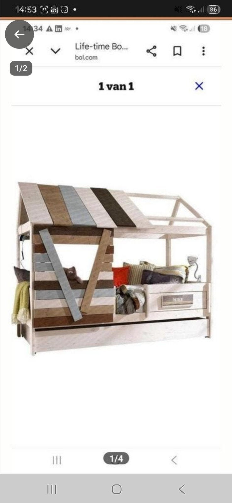 Boomhutbed - Zo goed als nieuw, Ophalen, Zo goed als nieuw, 180 cm of meer, 100 cm of meer