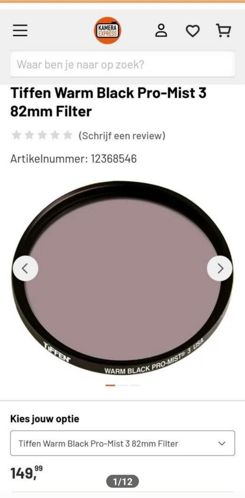 Tiffen Warm Pro Mist 3 82mm in uitstekende staat!, Ophalen of Verzenden
