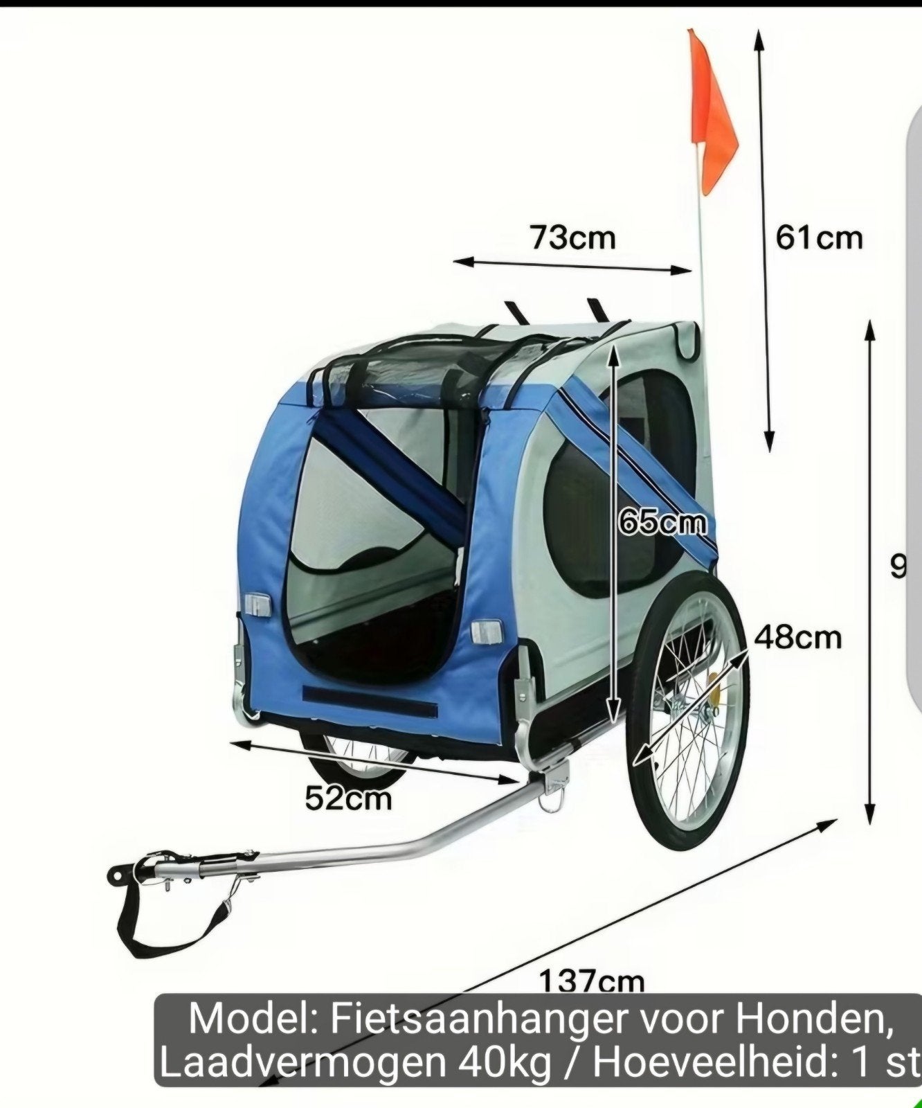 Hondenfietskar - Laadvermogen 40kg, Onbekend, Nieuw, 20 tot 40 kg, Ophalen of Verzenden
