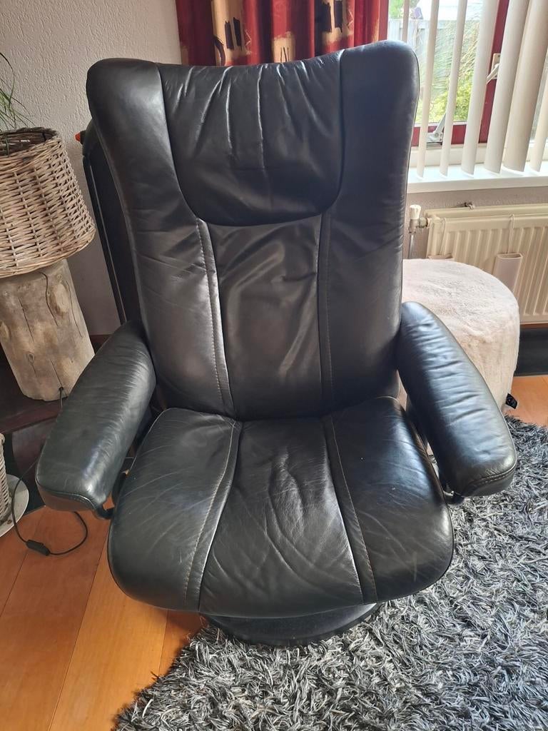 Stressless zwarte fauteuil, Ophalen of Verzenden, 75 tot 100 cm, 50 tot 75 cm