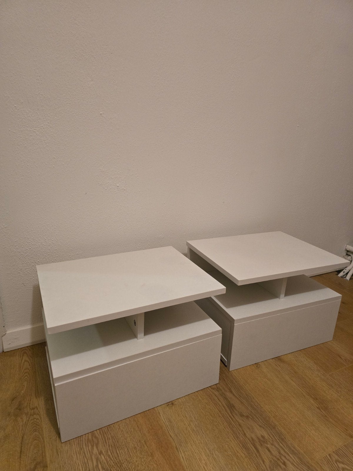 Set van 2 witte hangkastjes met lade, Gebruikt, Minder dan 45 cm, Ophalen of Verzenden, Minder dan 55 cm