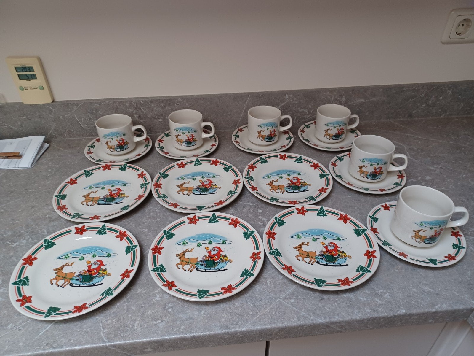 Kerst-servies 6 persoons, Ophalen of Verzenden, Zo goed als nieuw
