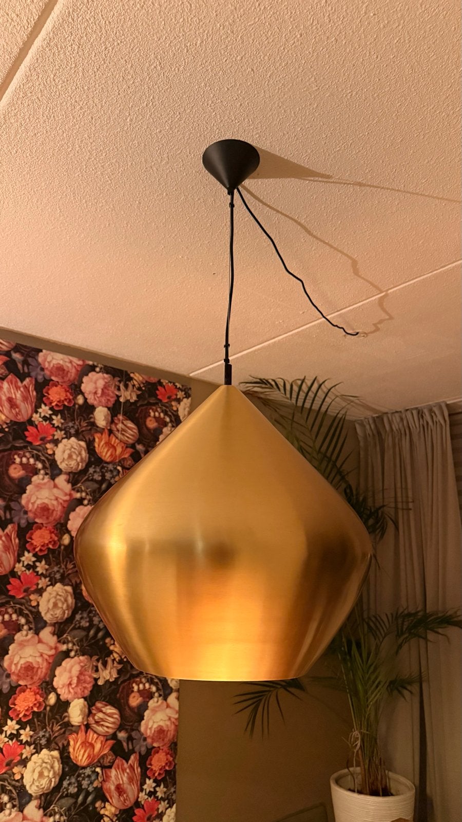 Tom dixon Beat Gouden hanglamp met E27 fitting, Ophalen, Gebruikt, Metaal, E27 (groot)