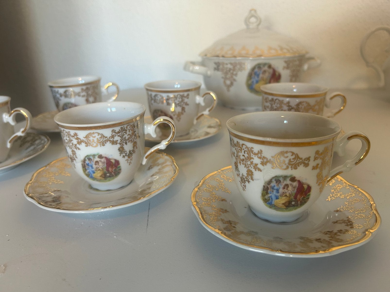 Vintage MZ Czechoslovakia Tea Set (1940s), Antiek en Kunst, Ophalen of Verzenden