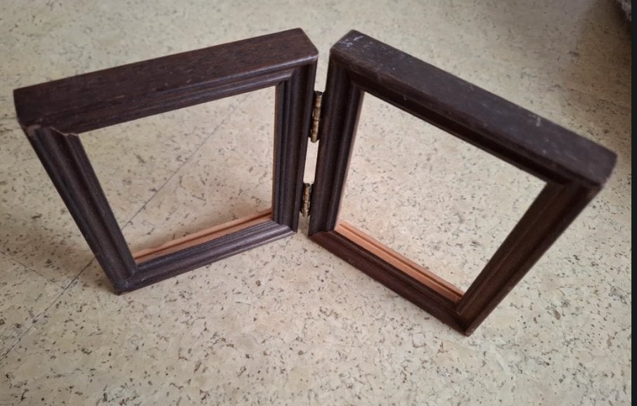dubbel fotolijstje, Ophalen of Verzenden, Hout