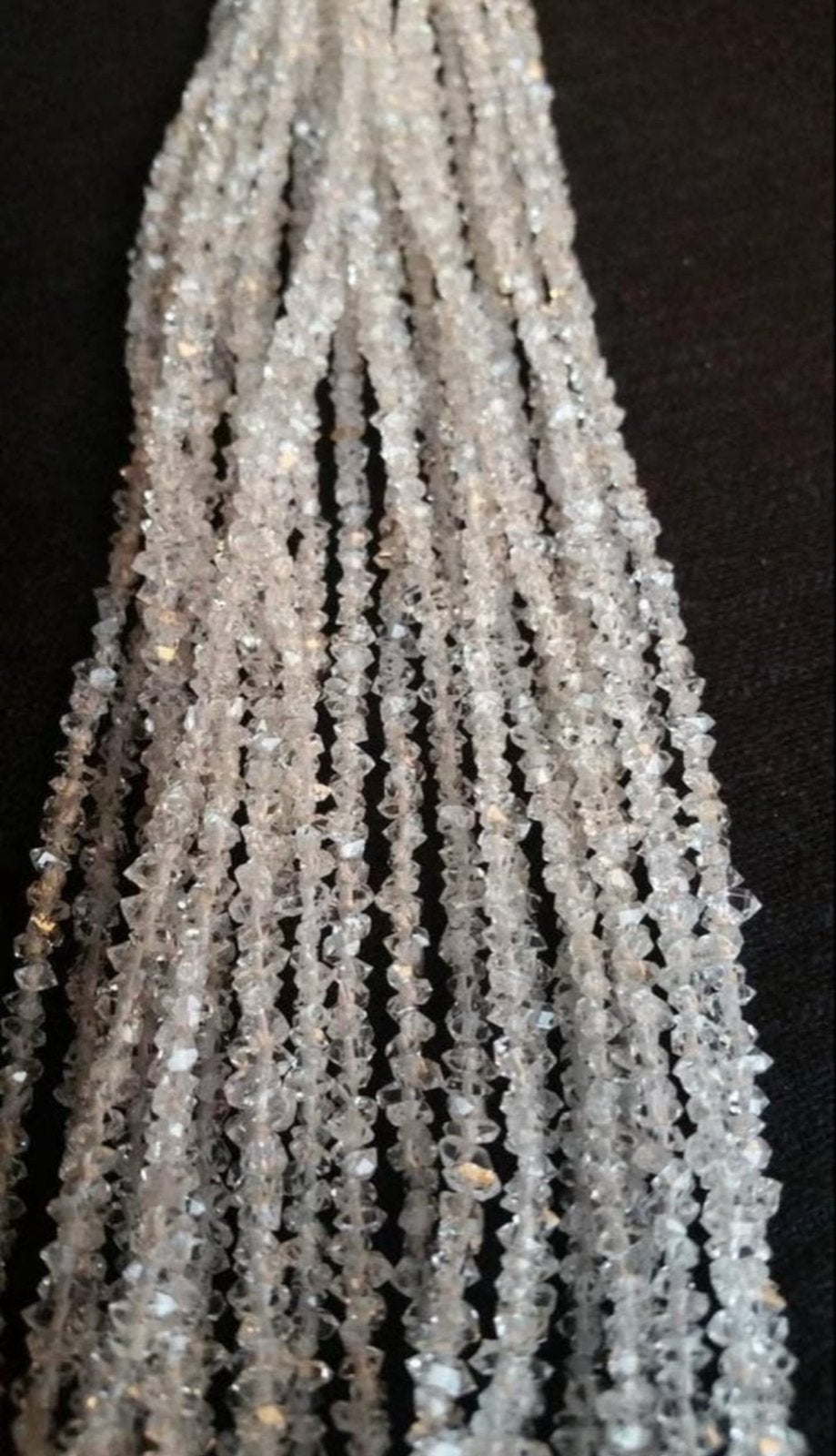 Edelstenen. Pakistaanse Herkimer Diamond ketting - 46cm, Sieraden, Tassen en Uiterlijk, Kettingen, Wit, Nieuw, Ophalen of Verzenden