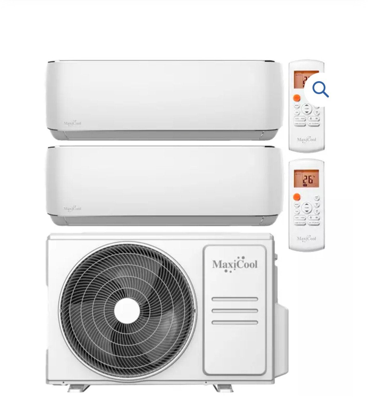MaxiCool AURORA Multi split airco R32 2 x 2,5 kW set, Ophalen, Koelen en Ontvochtigen, Timer, 3 snelheden of meer